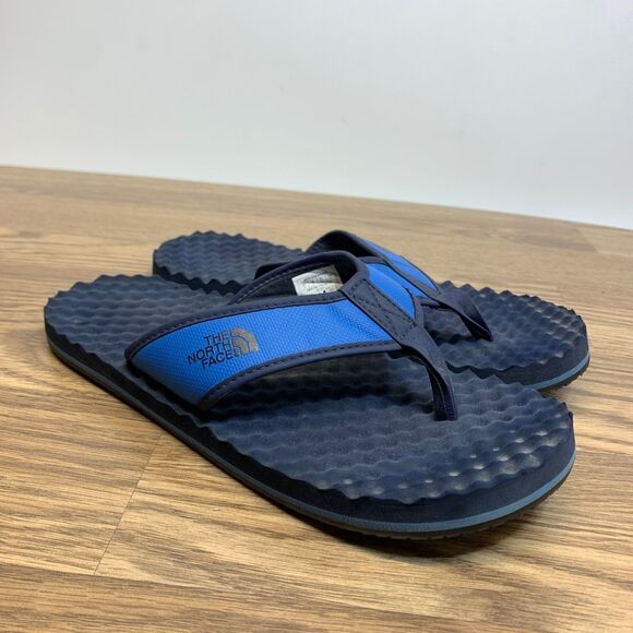 The North Face Men's Thongs Flip Flops Sandals Size 9 Black Blue Rubber - Picture 1 of 10